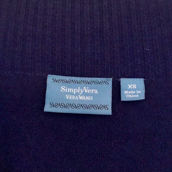 🌻 3/$20 Vera Wang Cobalt Blue Cardigan Sweater with Sequin Detail, Size XS - Picture 7 of 9